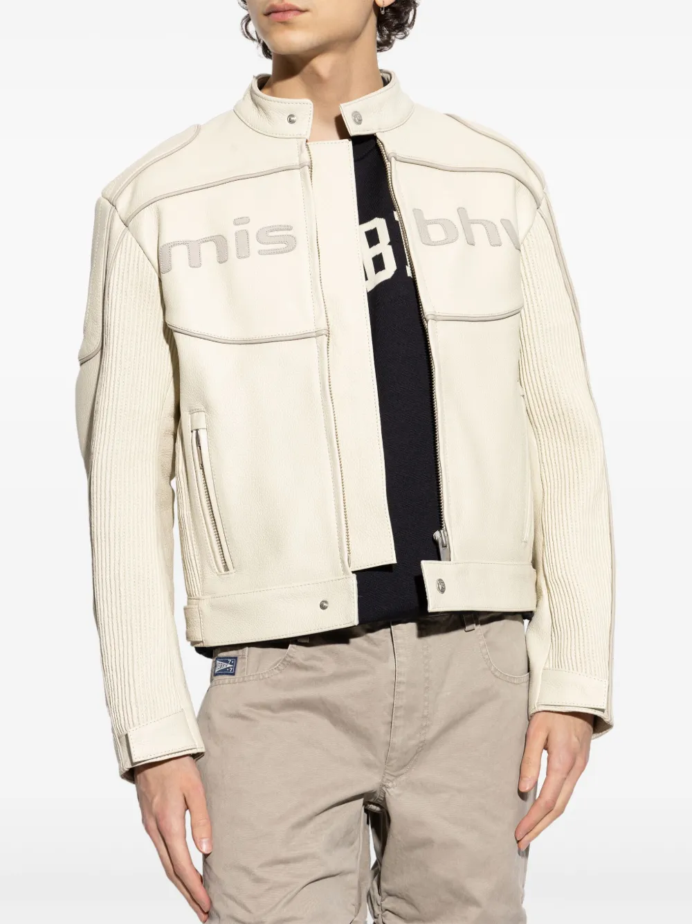 MISBHV Moto leren jack Beige