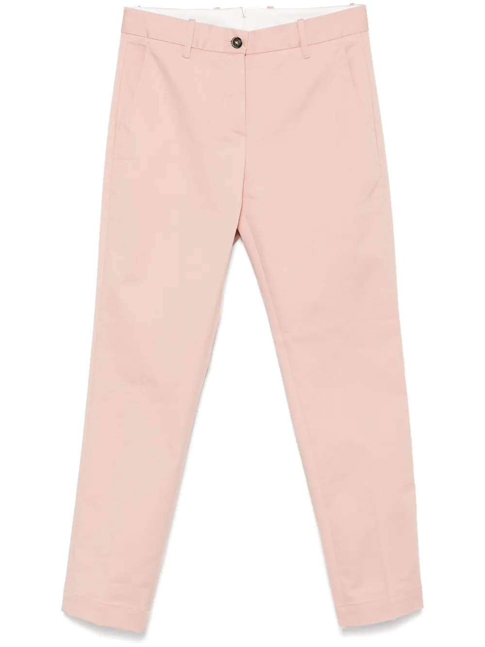 pressed-crease tapered-leg trousers