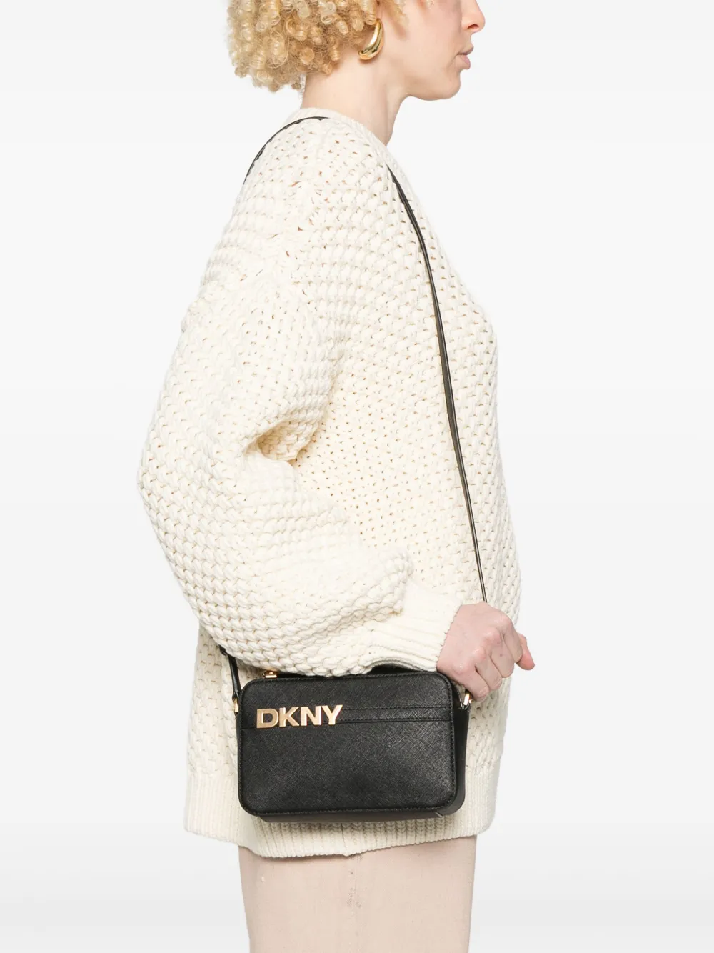 DKNY Crossbodytas met logo - Zwart