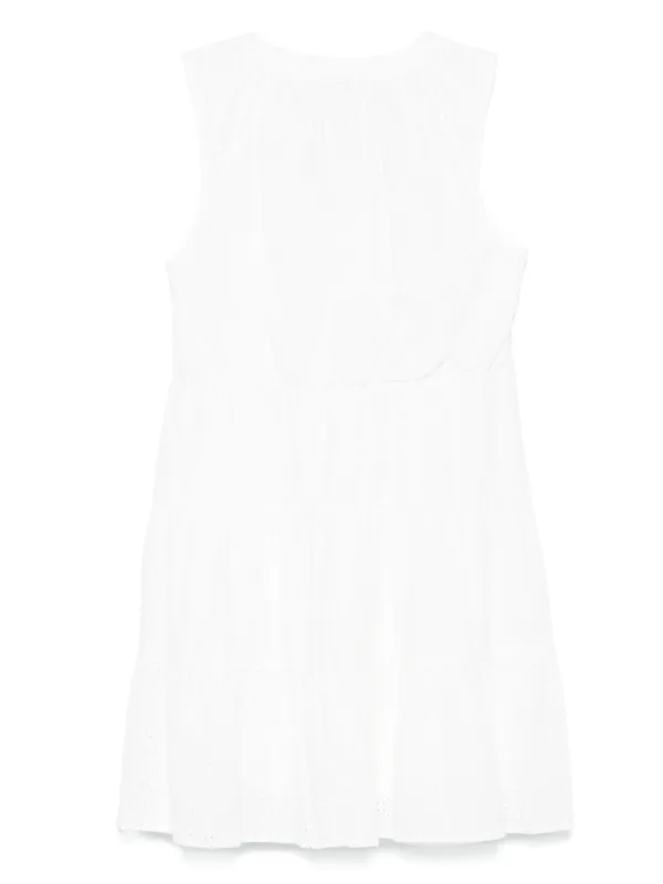 dkny white dress Eyelet-detail Sleeveless Mini Shirt Dress DKNY Women's Keyhole Neck Chiffon