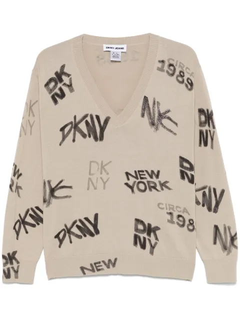 DKNY logo-print top