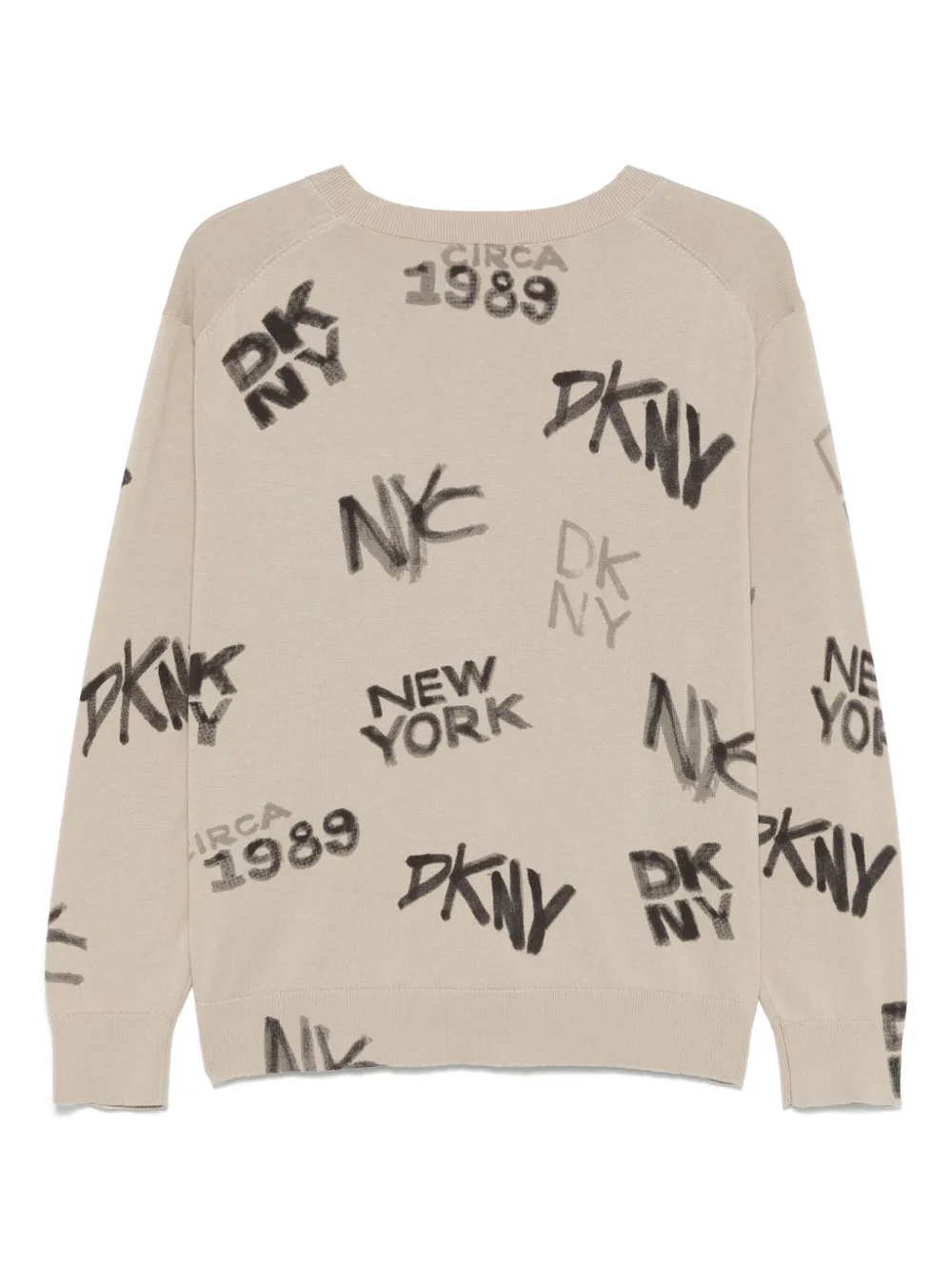 DKNY Top met logoprint - Bruin