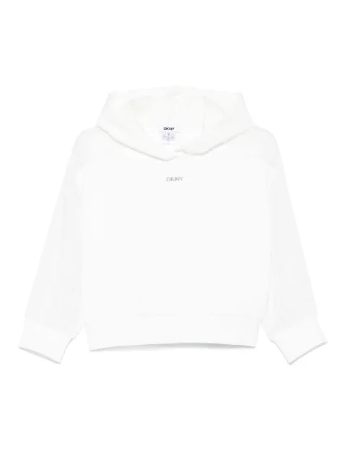 DKNY logo-appliqué cropped hoodie