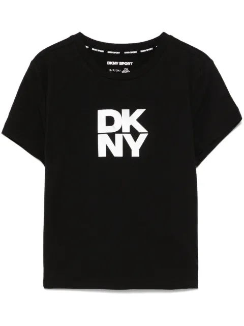 DKNY playera corta con logo metalizado