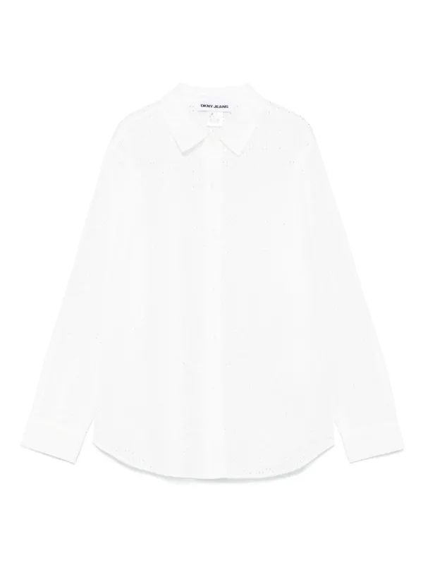 DKNY eyelet-detail long-sleeve Shirt White FARFETCH PH