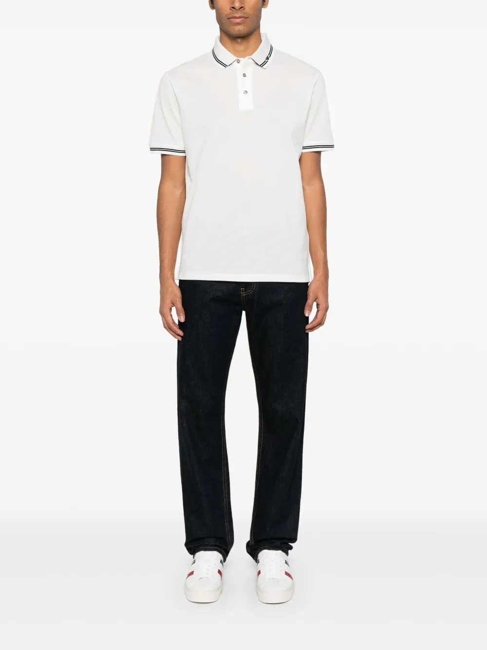 Emporio Armani logo-detailed polo shirt - Wit