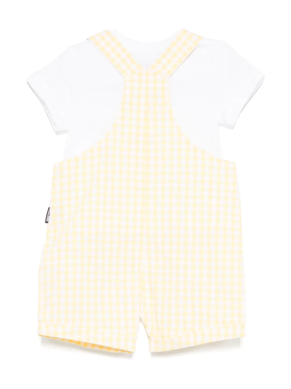 Moschino Kids Tuinbroek met gingham ruit - Wit