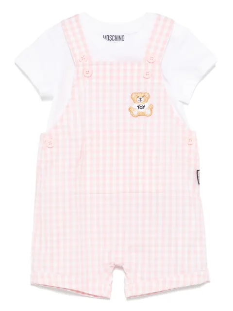 Moschino Kids overol con motivo de cuadros gingham
