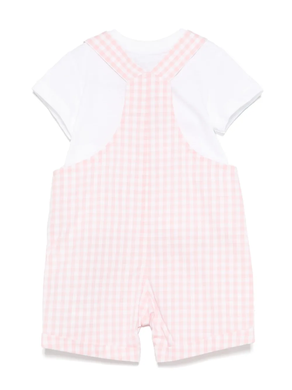 Moschino Kids Tuinbroek met gingham ruit - Roze