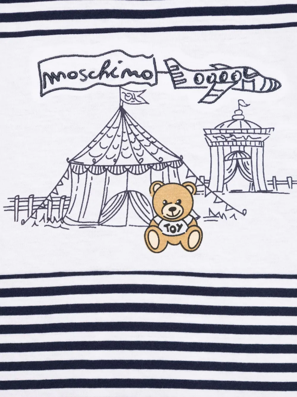 Moschino Kids Gestreept T-shirt Wit