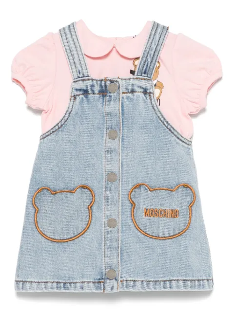 Moschino Kids Set aus Hemd und Kleid mit Teddy