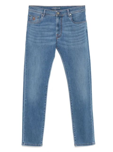 Corneliani logo-embroidered jeans