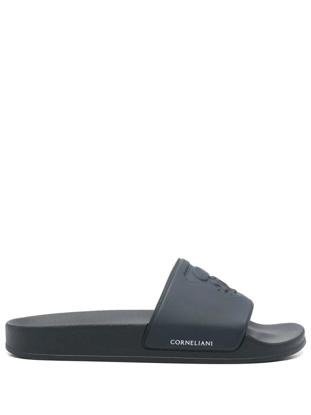 Corneliani logo-embossed slides Blue