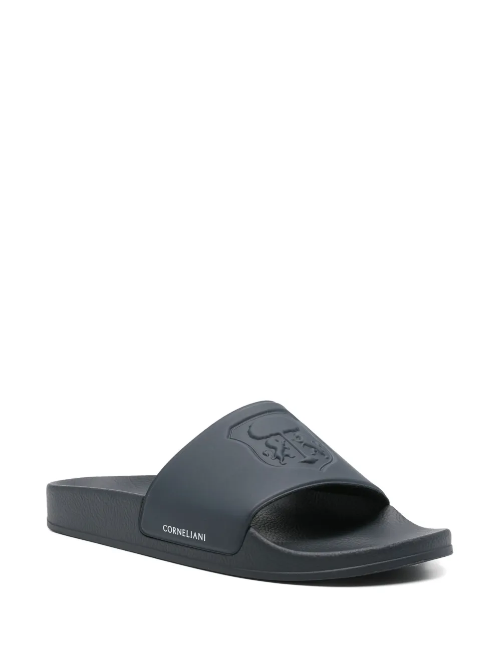 Corneliani logo-embossed slides Blue