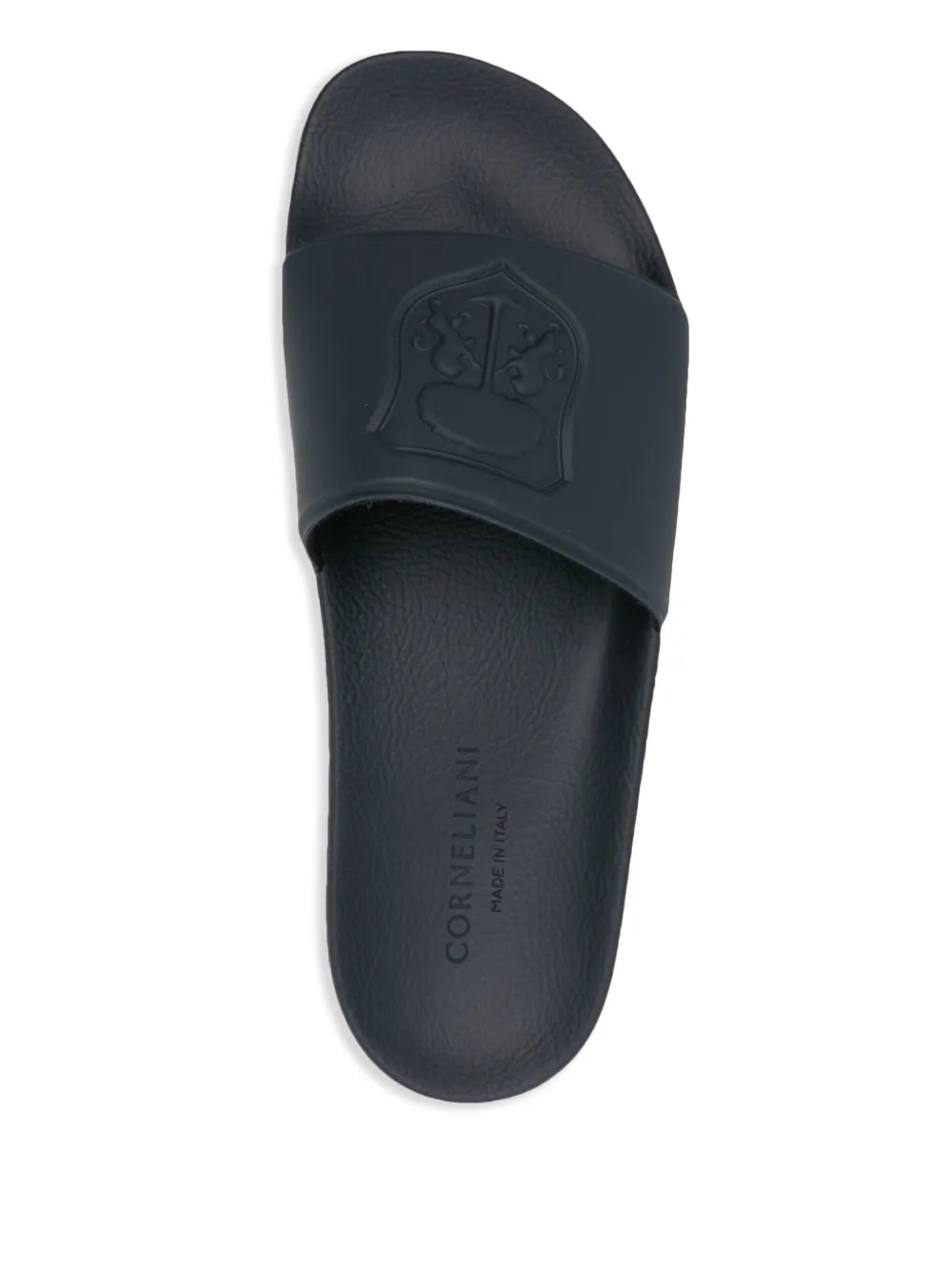 Corneliani logo-embossed slides Blue