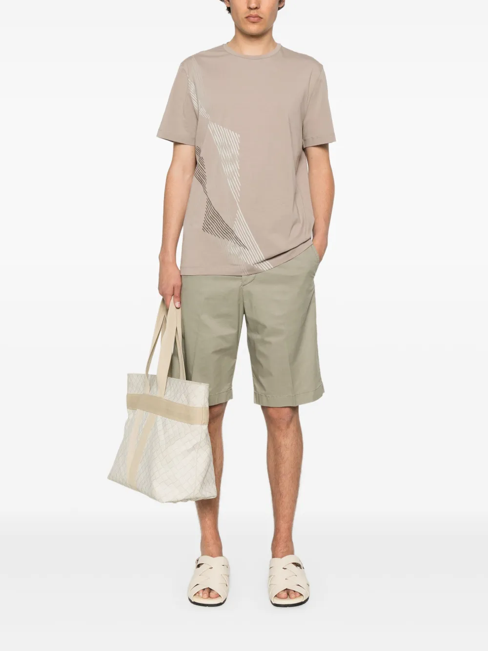 Corneliani T-shirt met print - Beige