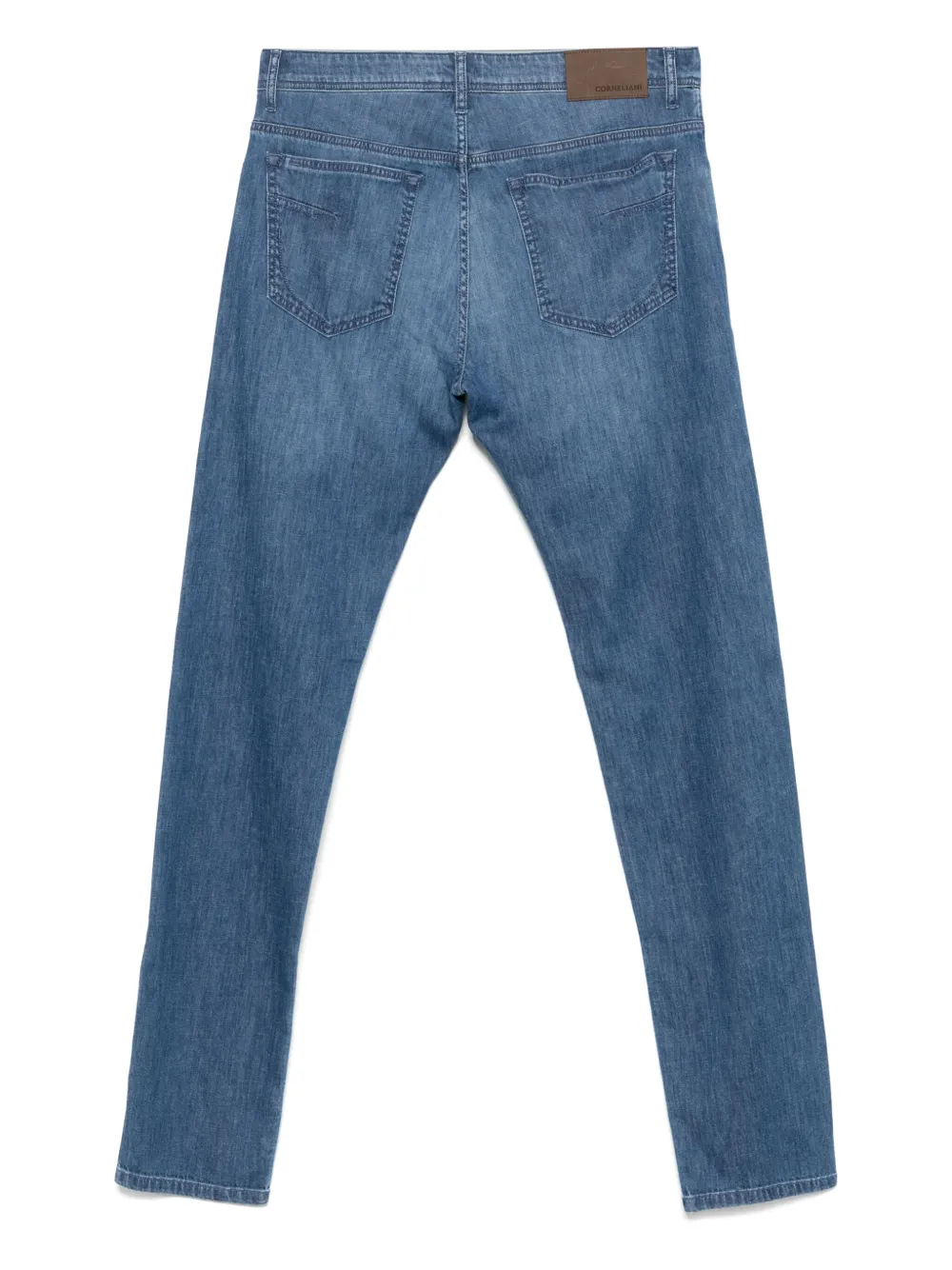 Corneliani logo-embroidered jeans - Blauw