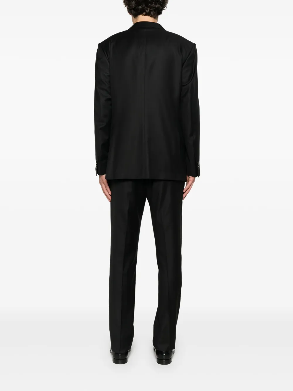 Corneliani virgin-wool single-breasted suit Zwart