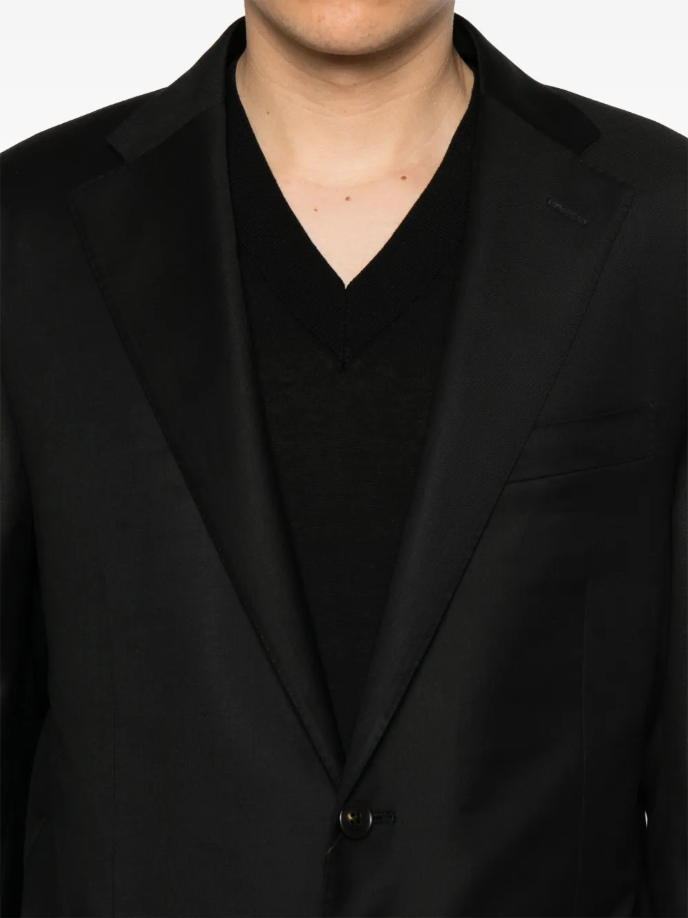 Corneliani virgin-wool single-breasted suit Zwart