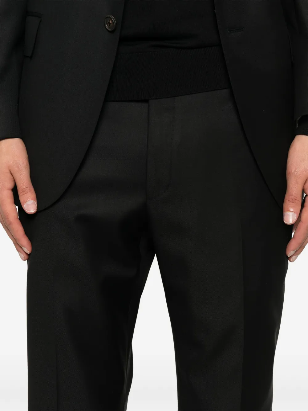 Corneliani virgin-wool single-breasted suit Zwart