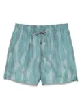 Corneliani geometric-print swim shorts - Green