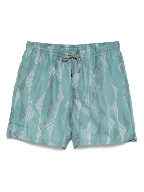 Corneliani geometric-print swim shorts
