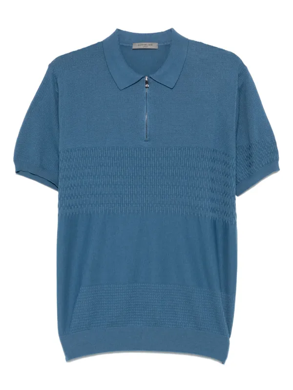 Corneliani Knit Polo Shirt in Blue