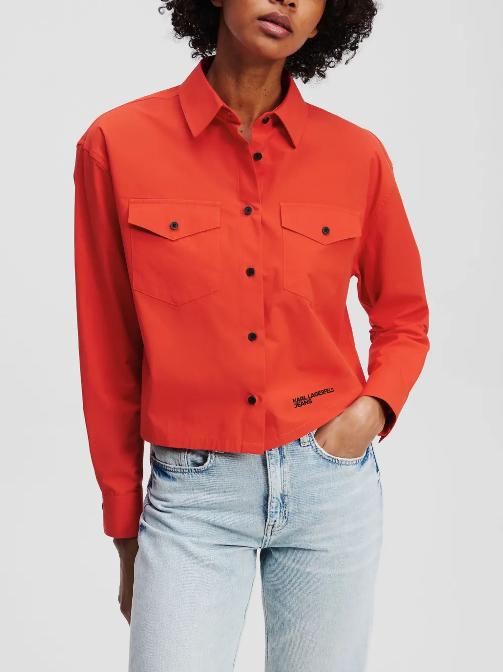 Karl Lagerfeld Jeans Blouse met logo Oranje