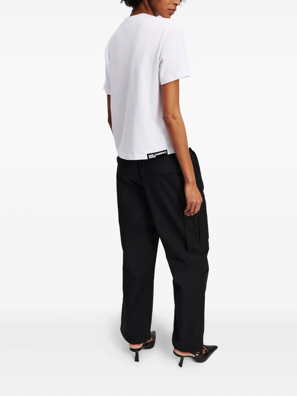 Karl Lagerfeld Jeans T-shirt van biologisch katoen Wit