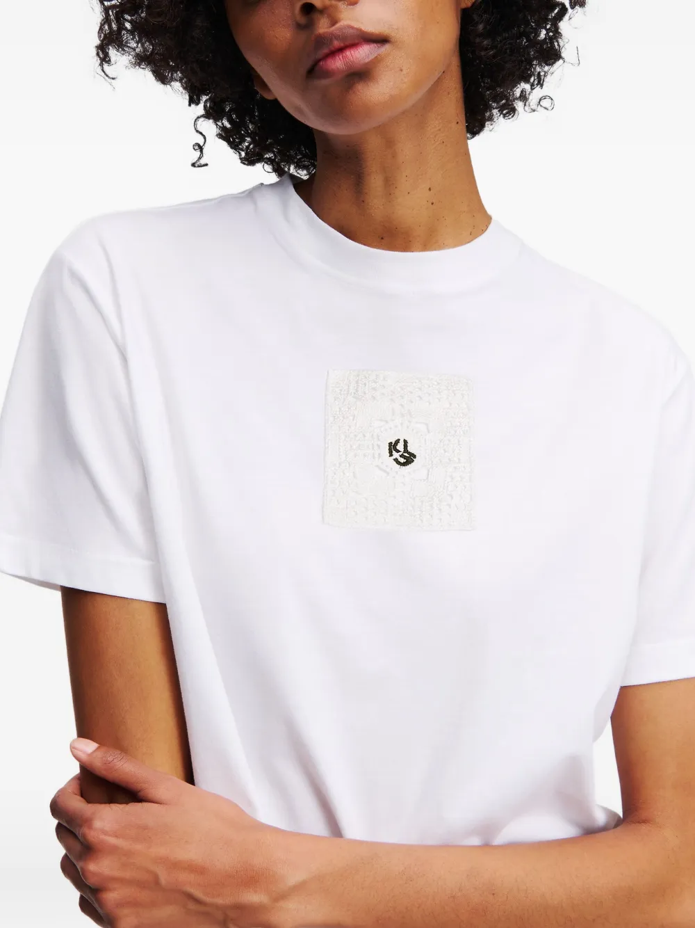 Karl Lagerfeld Jeans T-shirt van biologisch katoen Wit