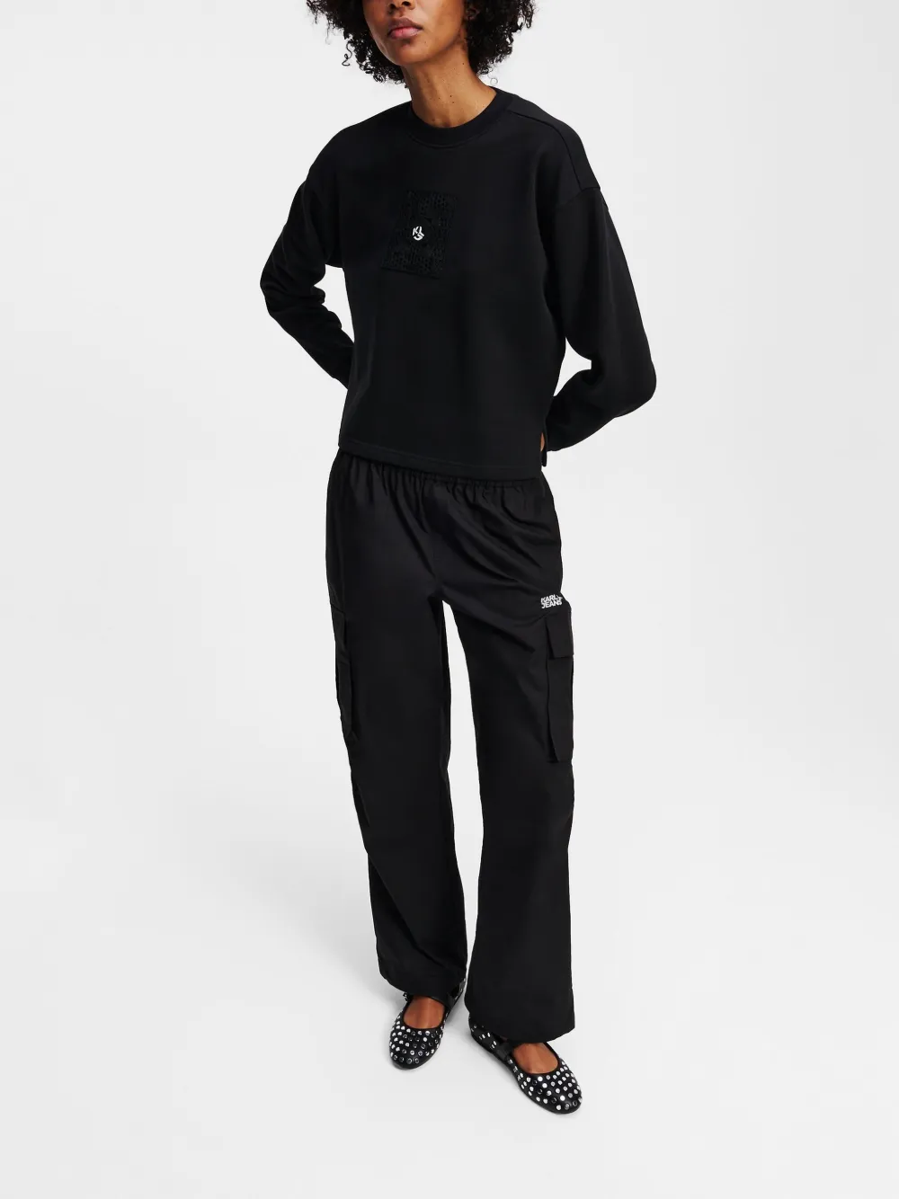 Karl Lagerfeld Jeans Sweater van biologisch katoen Zwart