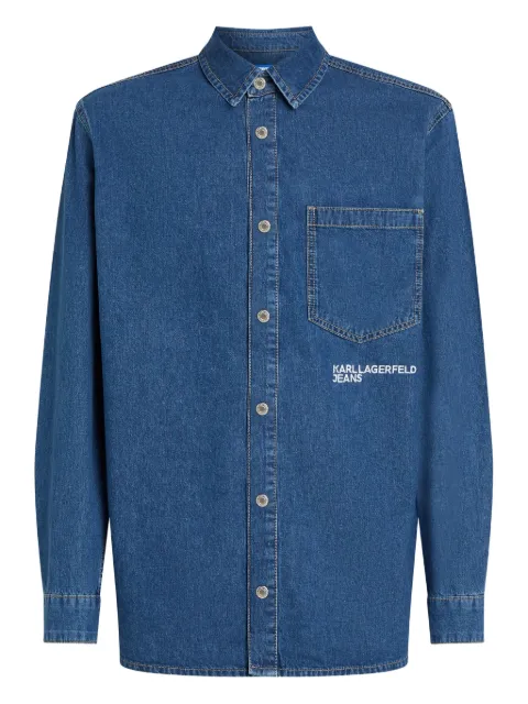 Karl Lagerfeld Jeans logo-embroidered denim shirt