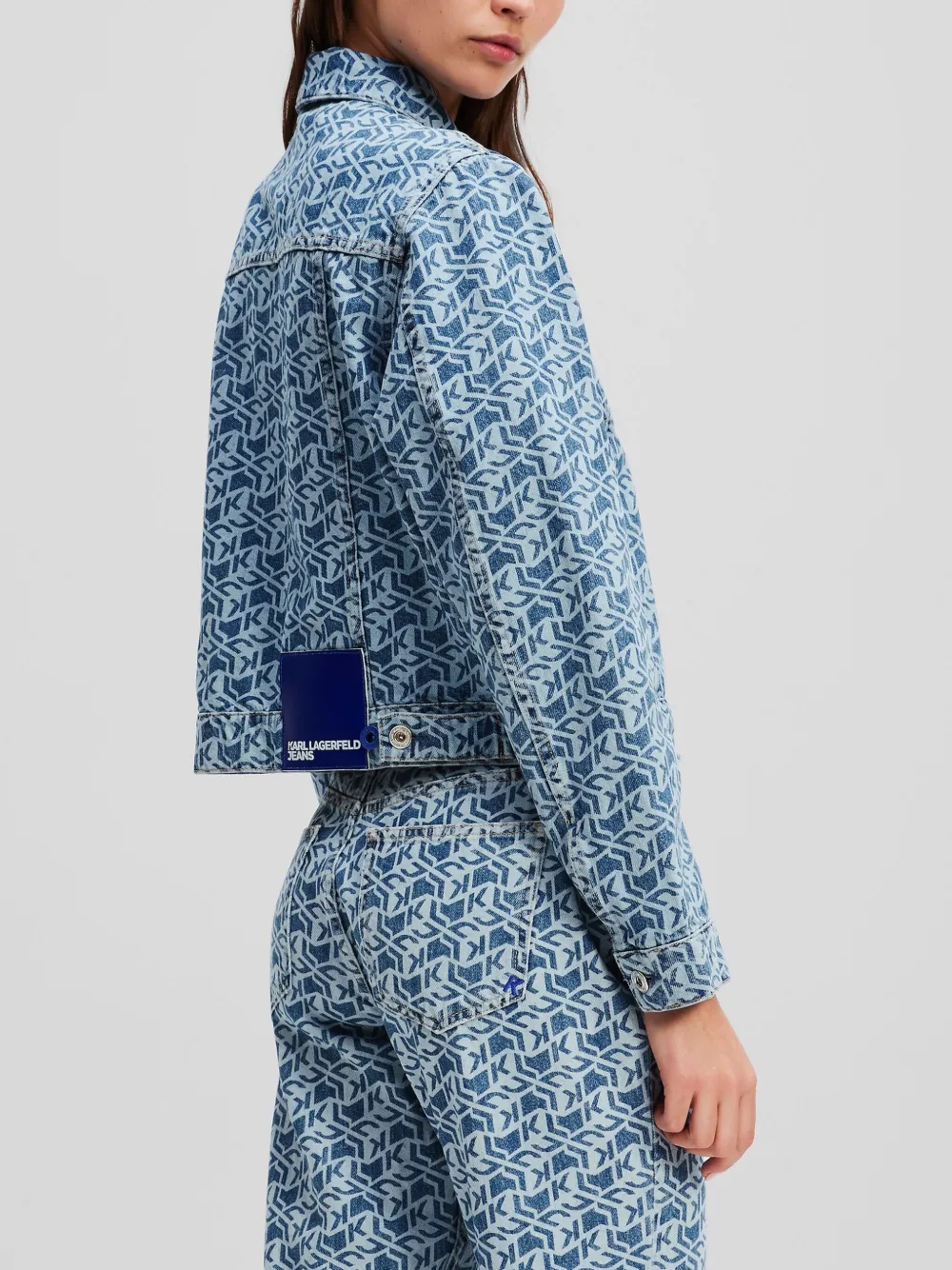Karl Lagerfeld Jeans Klj Monogram Denim Jacket In Blue