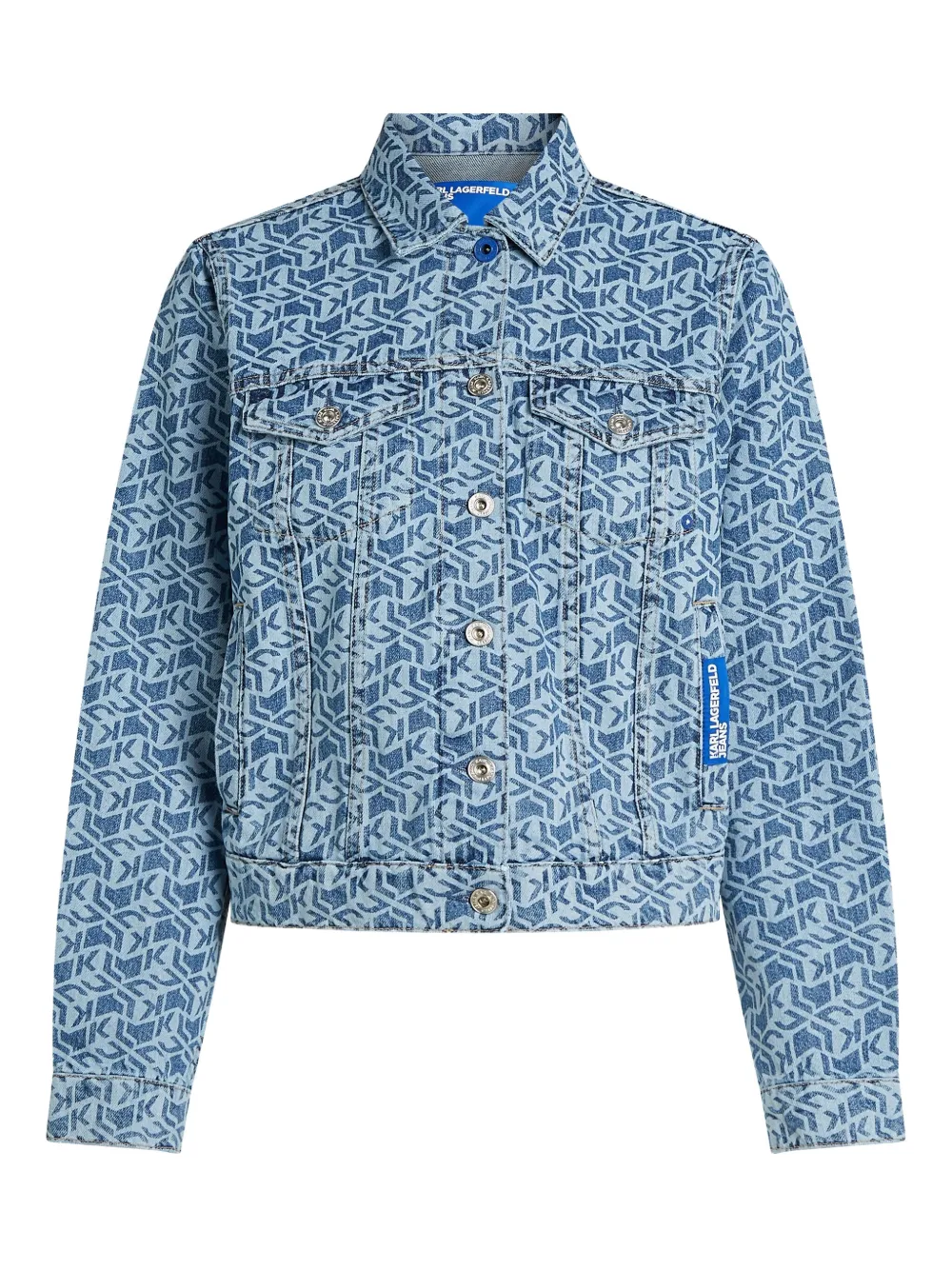 Karl Lagerfeld Jeans KLJ denim jack met monogram Blauw