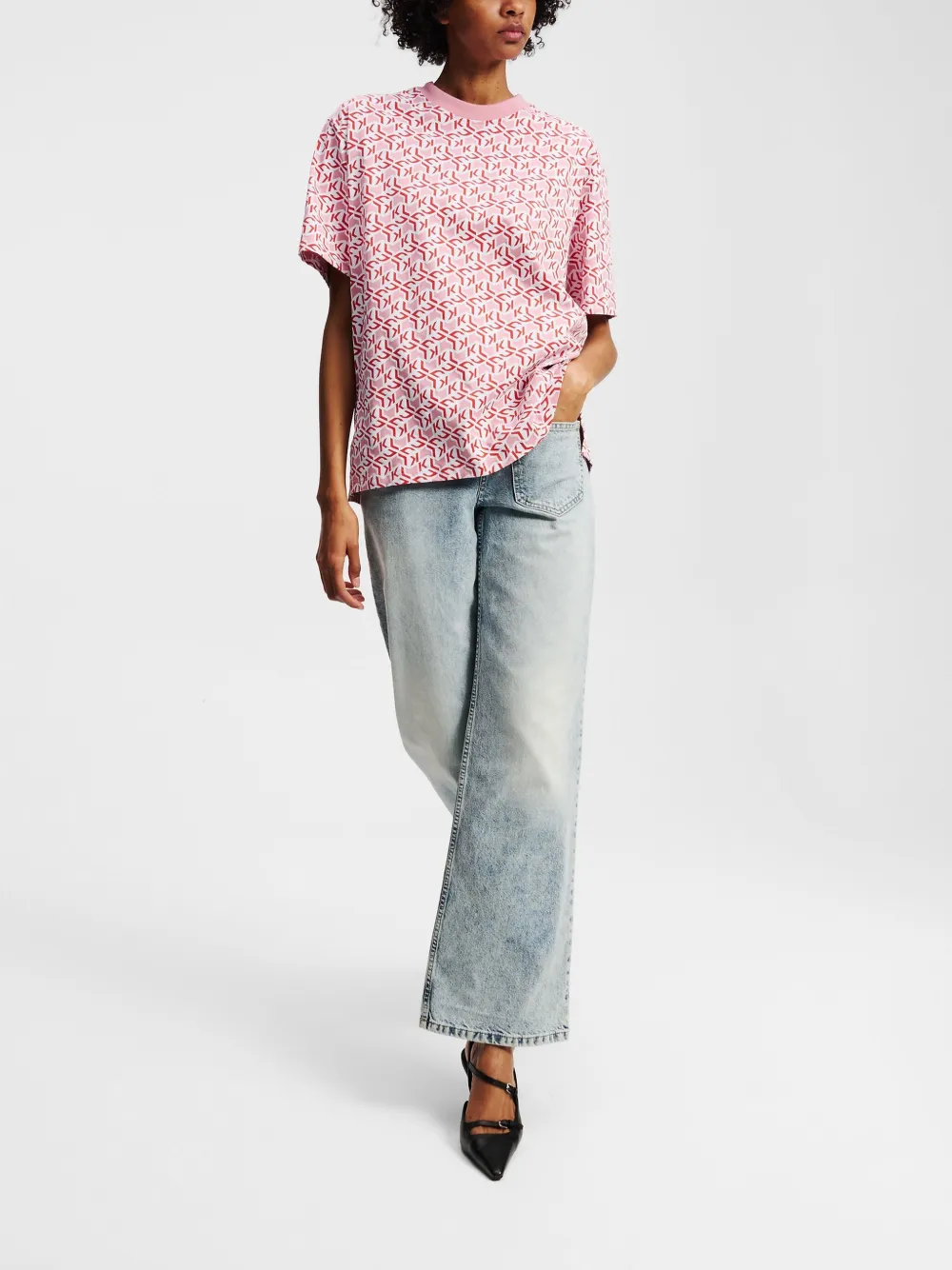 Karl Lagerfeld Jeans T-shirt van biologisch katoen Rood