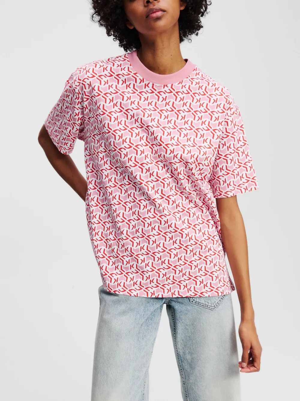 Karl Lagerfeld Jeans T-shirt van biologisch katoen Rood