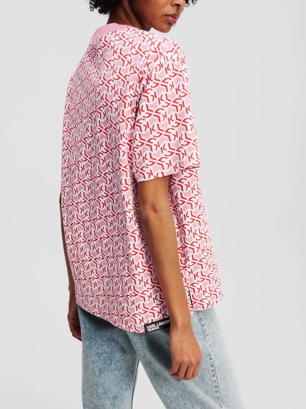 Karl Lagerfeld Jeans T-shirt van biologisch katoen Rood