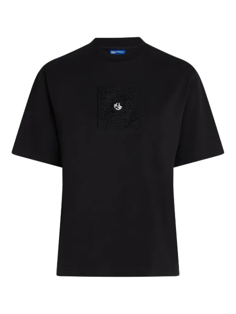 Karl Lagerfeld Jeans logo-embroidered T-shirt