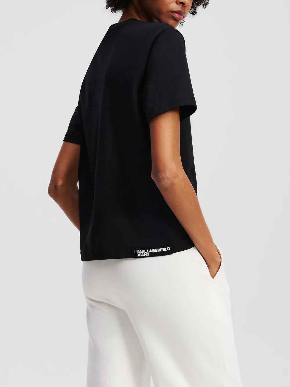 Karl Lagerfeld Jeans T-shirt met geborduurd logo Zwart