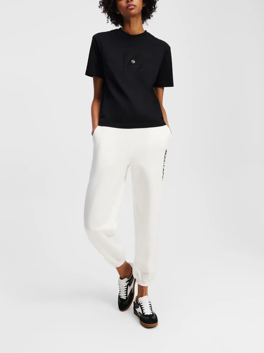 Karl Lagerfeld Jeans T-shirt met geborduurd logo Zwart