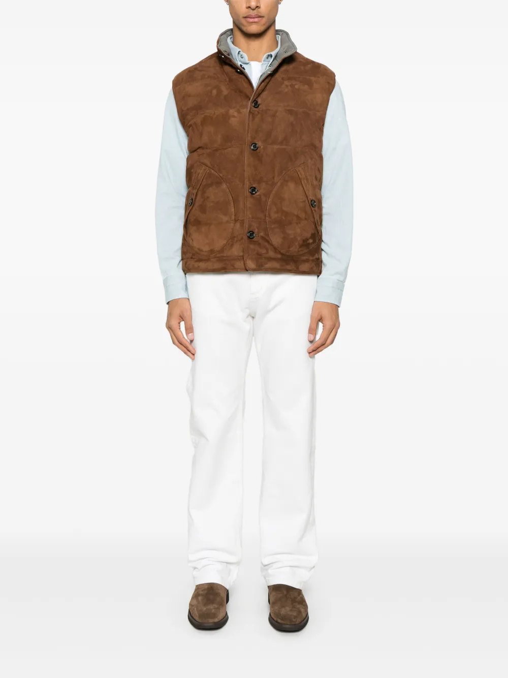 Ralph Lauren Purple Label Suède gilet - Bruin