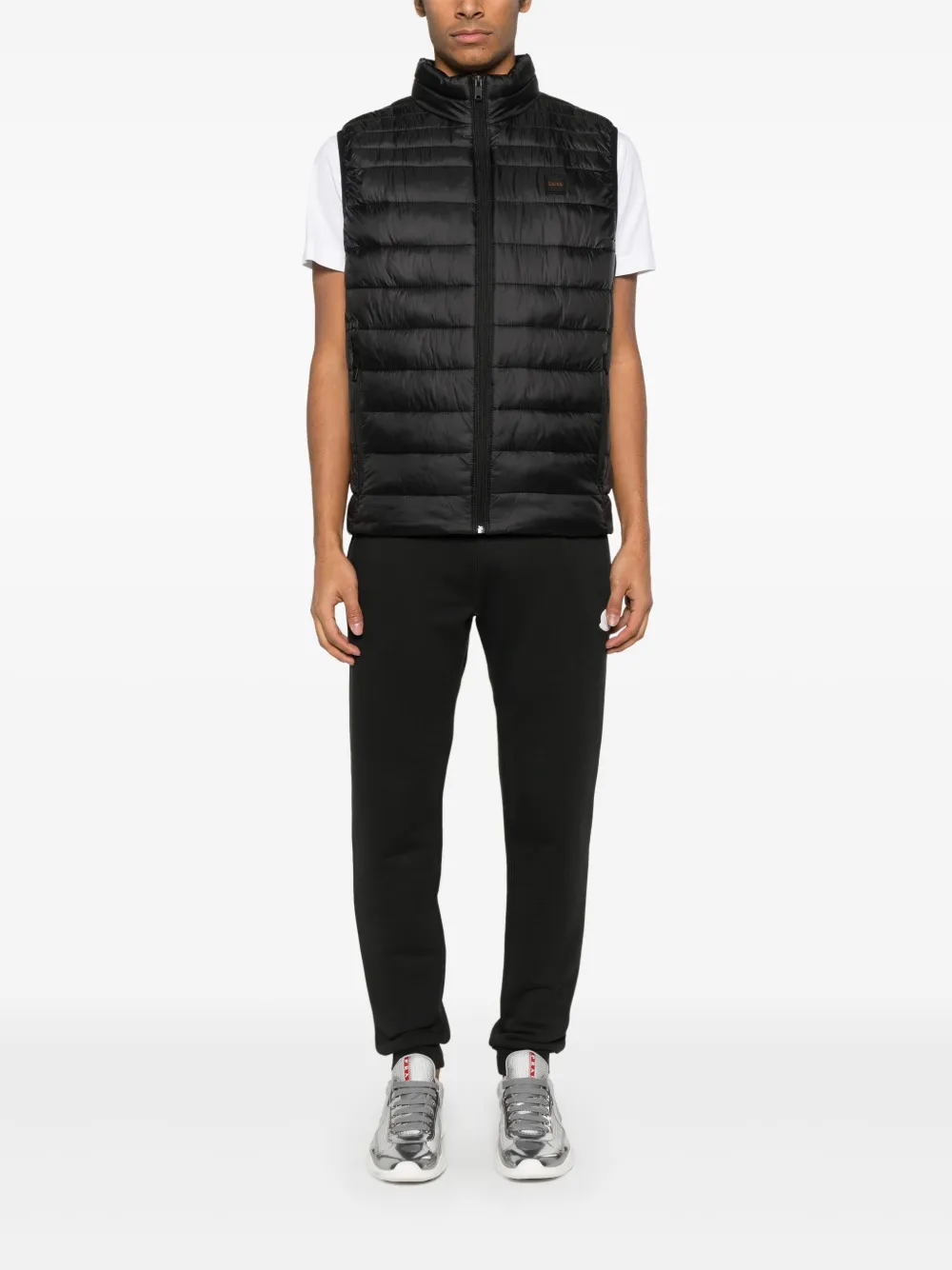 BOSS water-repellent gilet - Zwart