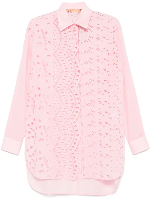 Chemise à fleurs brodées - Ermanno Scervino - Modalova