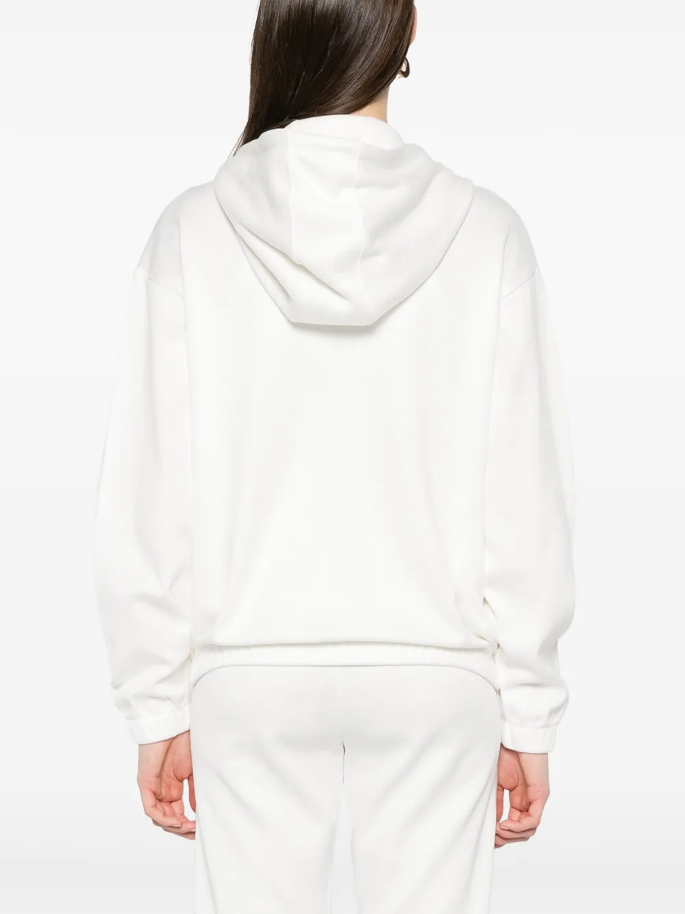 Eleventy Hoodie met geborduurd logo Wit
