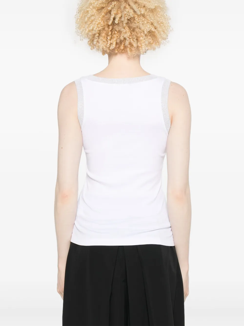 Fabiana Filippi Tanktop met lurex afwerking Wit