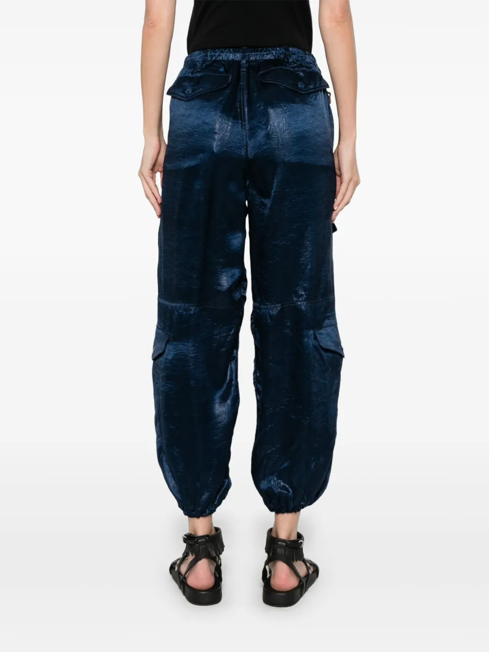 Shop R13 Satin Trousers In Blue
