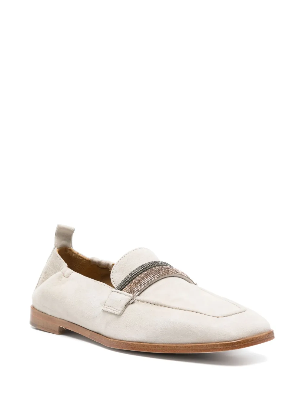 Eleventy crystal-embellished loafers - Beige