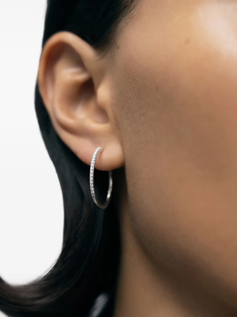 Monica Vinader 14K white gold medium hoops earrings | Fine Jewelry | Image 2
