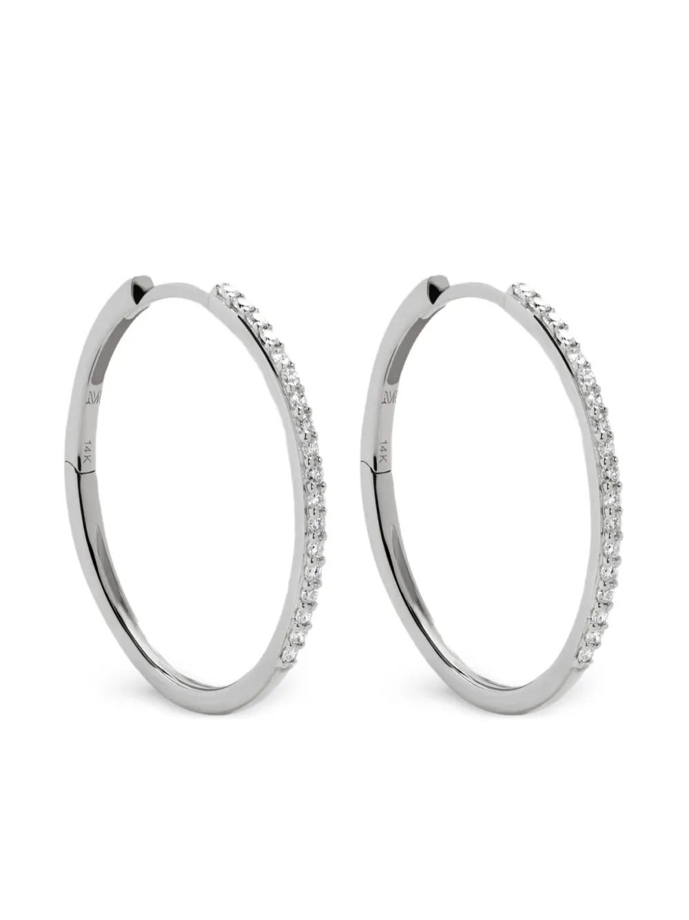 Monica Vinader 14K white gold medium hoops earrings | Silver | Image 1