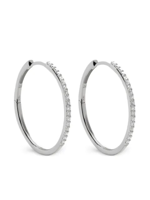 Monica Vinader 14K white gold medium hoops earrings 